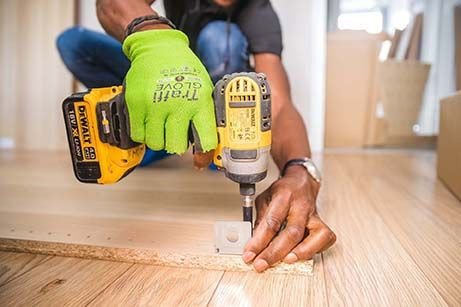 Flooring installation in progress